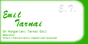 emil tarnai business card